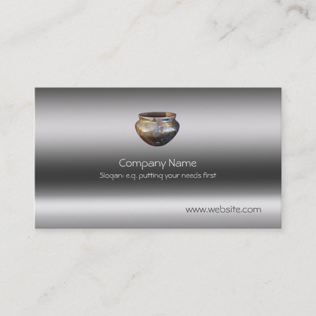 Ceramic Lustre Raku Pottery, metallic-look Business Card (Front)