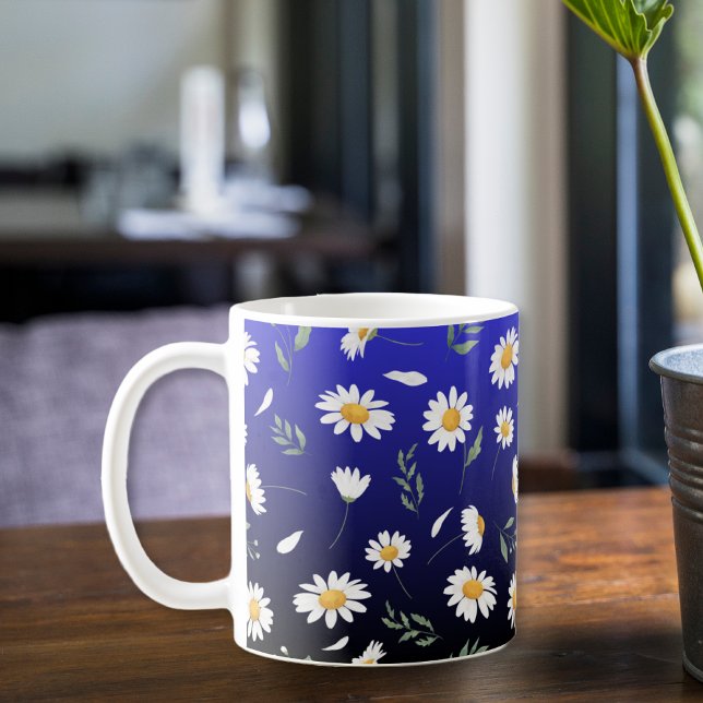 Ceramic mug, Daisy coffee mug, tea cup (Creator Uploaded)
