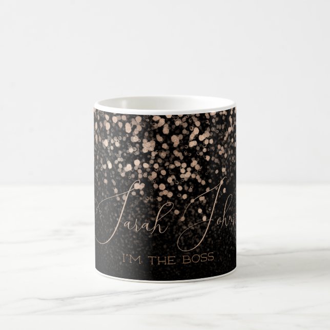 Ceramic Mug I'm The Boss Black and Gold (Center)