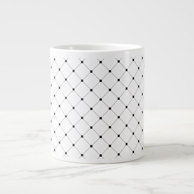 Ceramic Mug Lattice Pattern Black and White (Front)