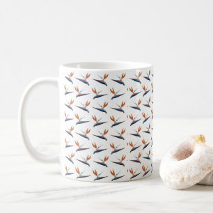 Ceramic mug with bird of paradise flower design