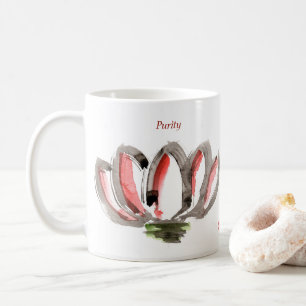 Ceramic mug with lotus flower purity design