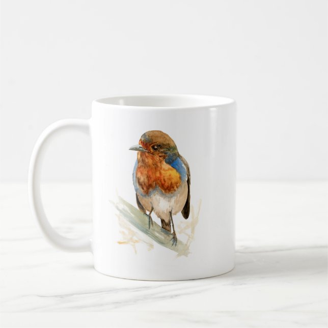 Ceramic mug with Robin looking right (Left)