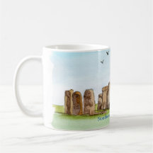 Ceramic mug with Stonehenge design