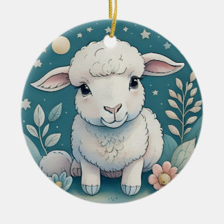 Ceramic ornament cute sheep kids gift