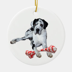 Ceramic Ornament Harlequin Great Dane