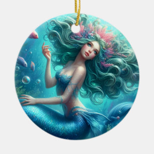 Ceramic Ornament - Mermaid Under the Sea