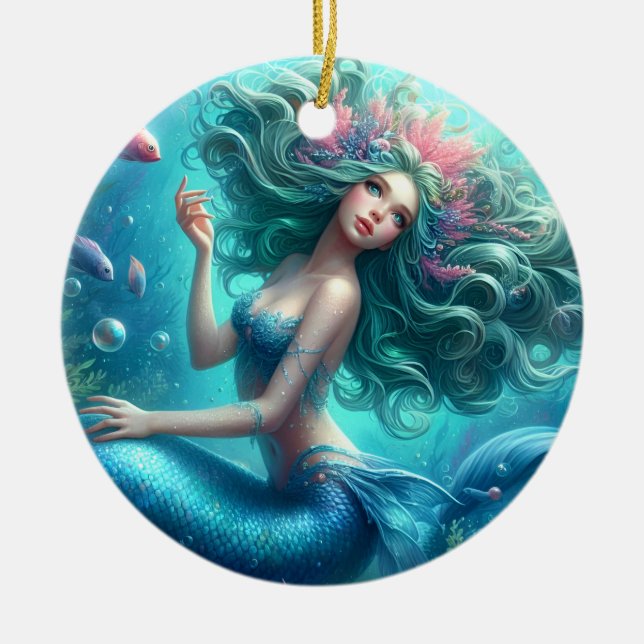 Ceramic Ornament - Mermaid Under the Sea (Front)