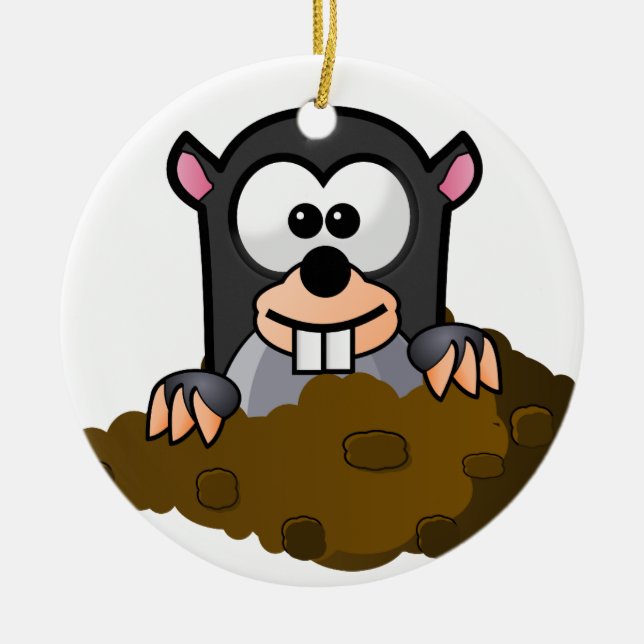 Ceramic ornament. Mole. Tree Decoration (Front)
