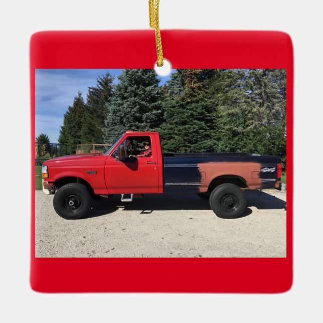 Ceramic Ornament  pickup truck (Front)