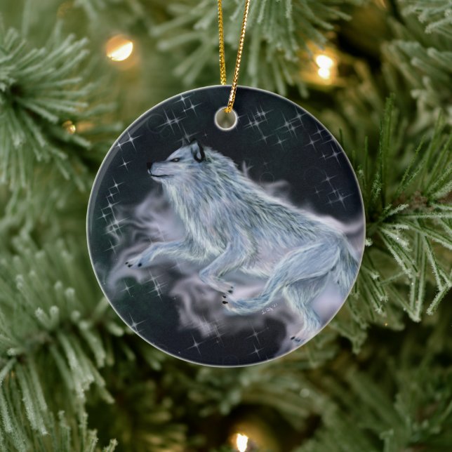 Ceramic Ornament - Spirit Wolf (Tree)