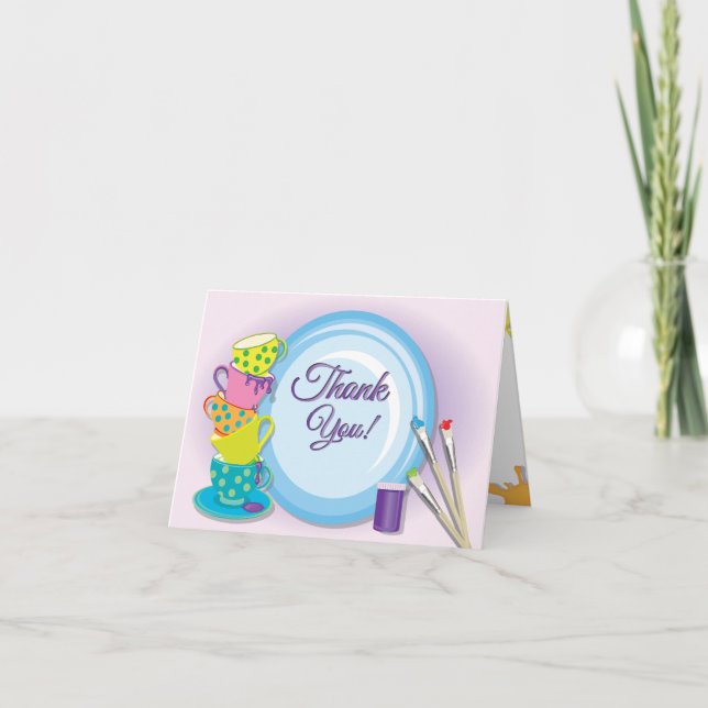 Ceramic Painting Party Thank You Notes (Front)