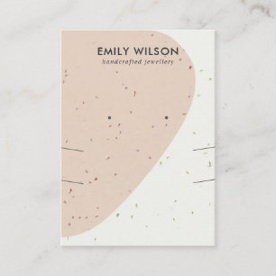 CERAMIC PEACH WAVE LONG NECKLACE EARRING DISPLAY BUSINESS CARD