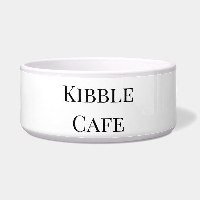 Ceramic Pet Bowl Kibble Cafe  (Front)