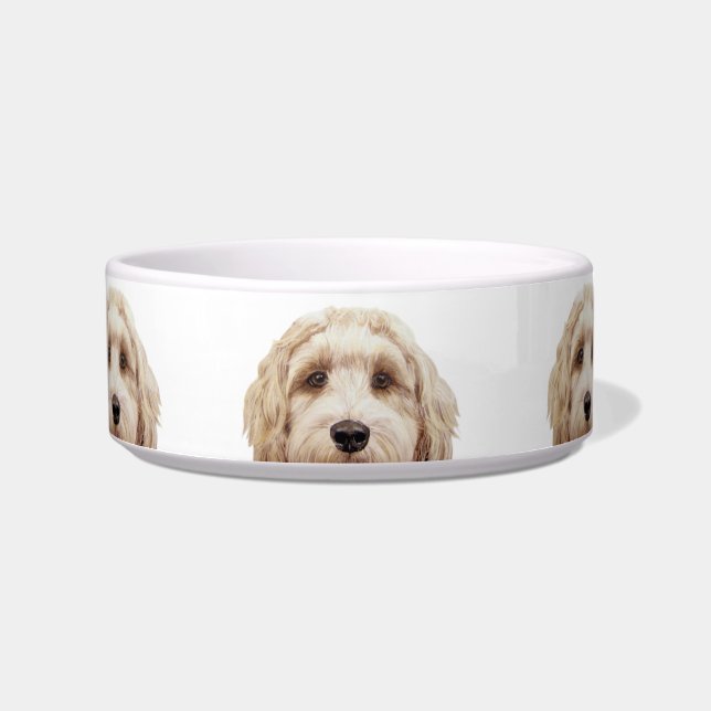 Ceramic Pet Bowl/ Labradoodle Beige Bowl (Front)