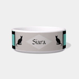 Ceramic Pet Bowl with cats - HAMbWG