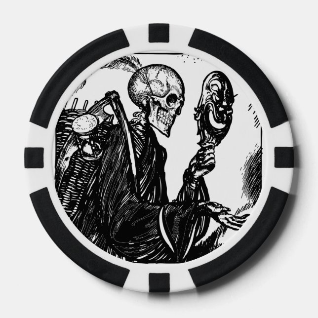 Ceramic Poker Chips, Dark Blue Solid Edge Chips (Front)