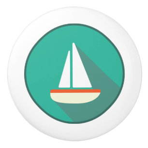 Ceramic Pull, Coastal Living Design, Sail Boat Knob