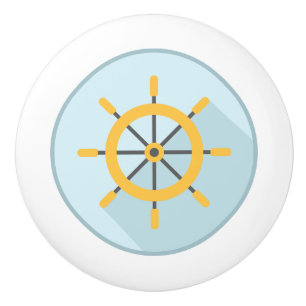 Ceramic Pull, Coastal Living Design, Ships Wheel Knob