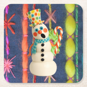 Ceramic Scarf Snowman Coaster