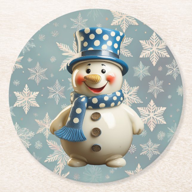 Ceramic Snowman Coaster (Front)