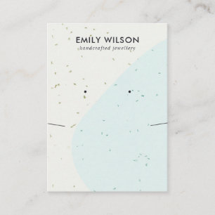 CERAMIC SOFT BLUE WAVE NECKLACE EARRING DISPLAY BUSINESS CARD