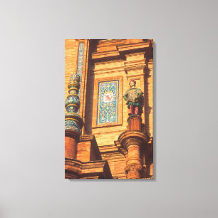 Ceramic statue detail on the Plaza de Espana in Canvas Print