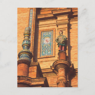 Ceramic statue detail on the Plaza de Espana in Postcard