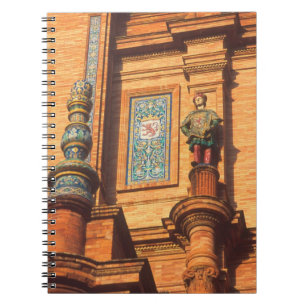 Ceramic statue detail on the Plaza de Espana in Spiral Notebook