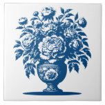 Ceramic Tile<br><div class="desc">Elegant vintage-style design inspired by blue chinoiserie ceramics featuring a decorative floral vase motif. Perfect for lovers of classic Asian-inspired patterns,  antique porcelain aesthetics,  and timeless home decor art.</div>