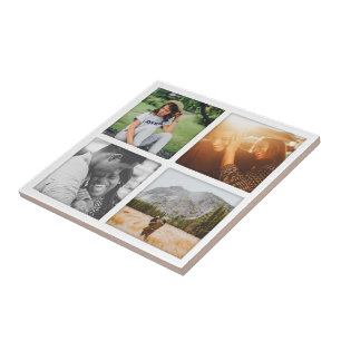 Ceramic Tile 4 Photo Square Grid Template Shadowed