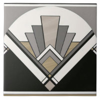 Ceramic Tile - Art Deco Fan Design