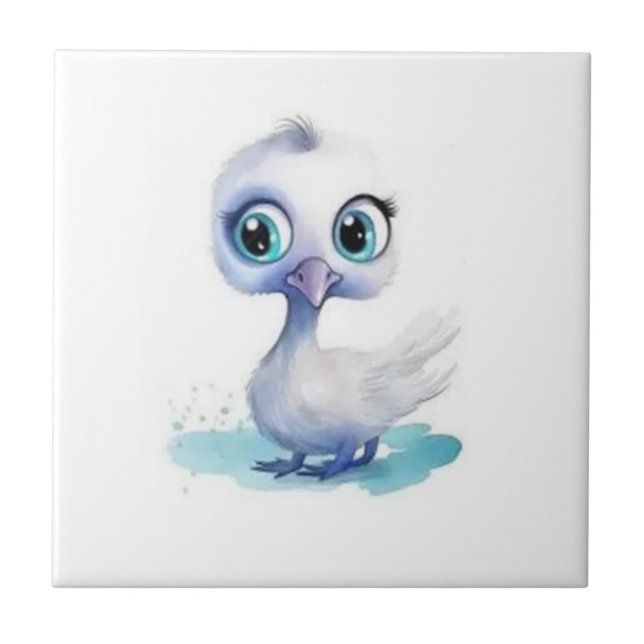 Ceramic Tile Bathroom Cute White Duck  (Front)