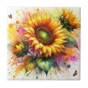 Ceramic Tile - Beautiful Sunflowers, Art
