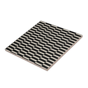 Ceramic Tile Black and Beige Stripe