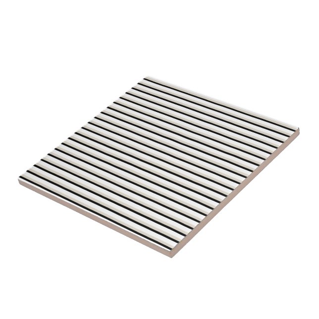 Ceramic Tile Black and Beige Stripe (Side)