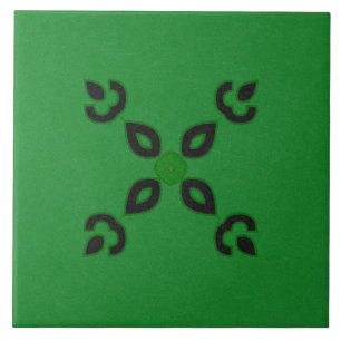 Ceramic Tile- Black and Green Textured Design Tile