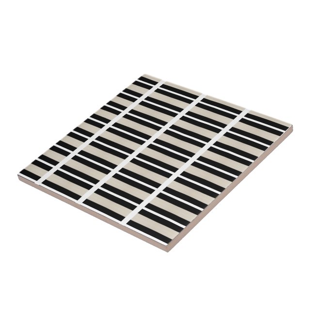 Ceramic Tile Black and White Stripe (Side)