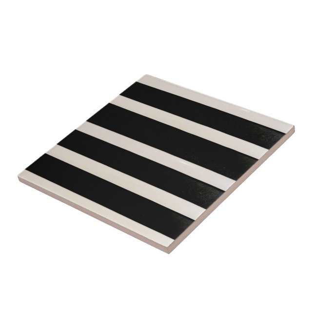 Ceramic Tile Black and White Stripe (Side)