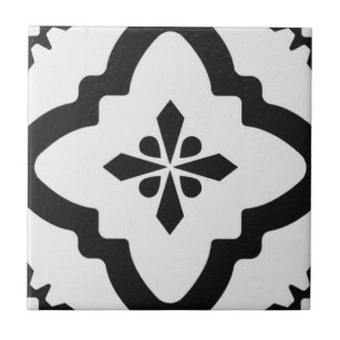 Ceramic Tile - Black and White Victorian Pattern 2