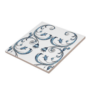 Ceramic Tile Blue Floral