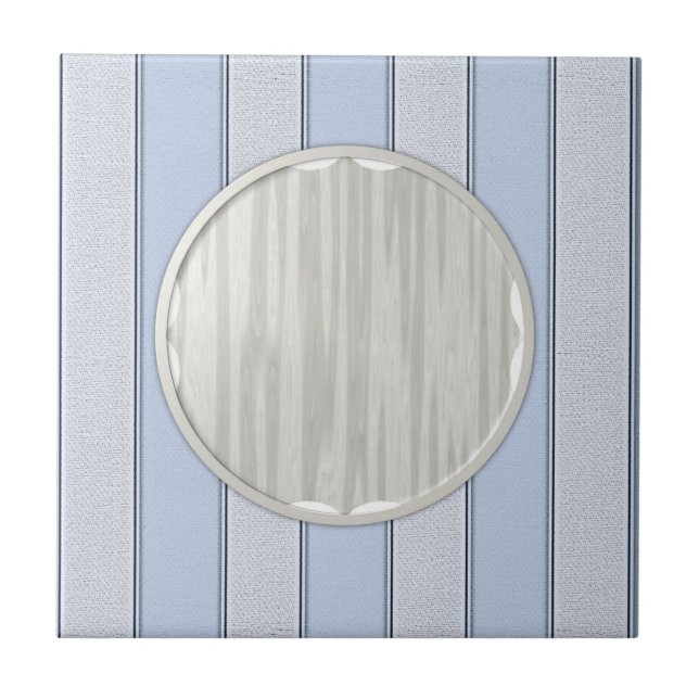 Ceramic Tile Blue Grey Stripe  (Front)