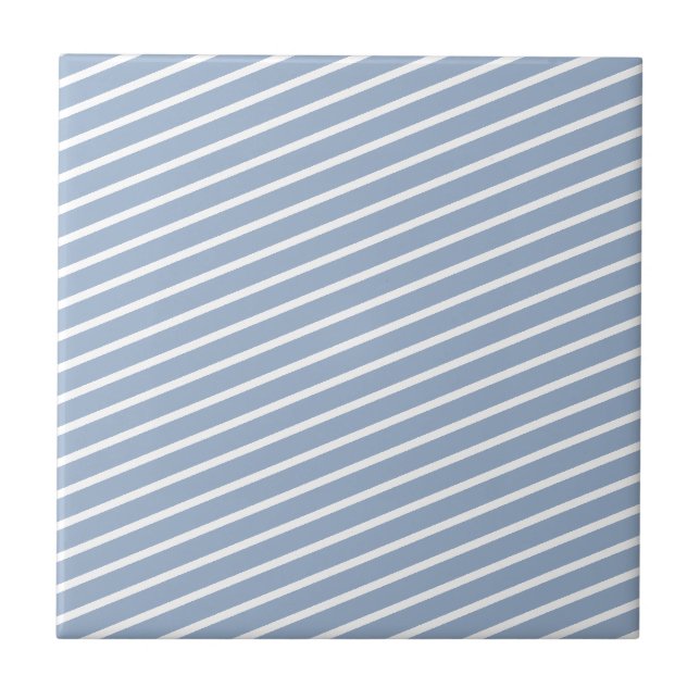 Ceramic Tile  Blue Stripe  (Front)