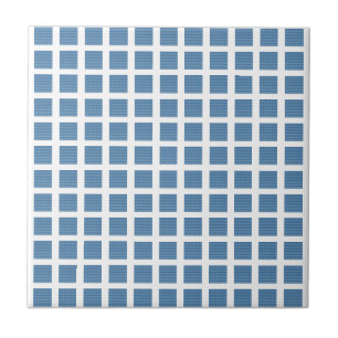 Ceramic Tile Blue Stripe Square