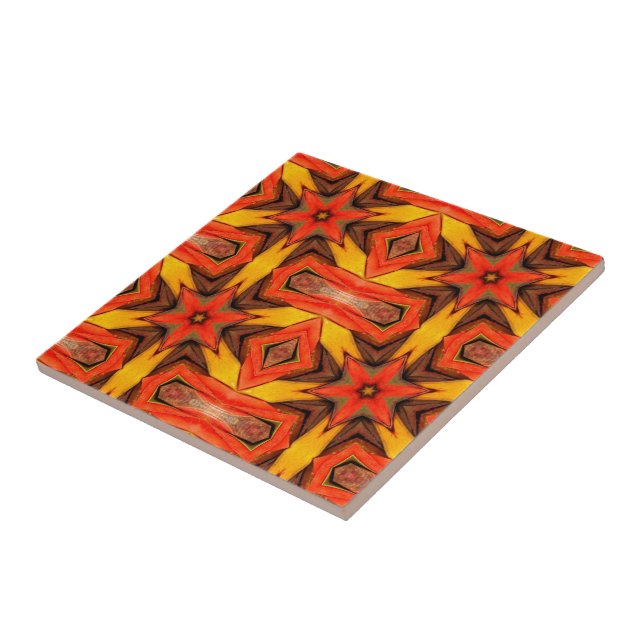 Ceramic Tile Brown Orange Yellow (Side)