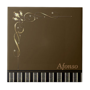 Ceramic Tile Brown Stripe