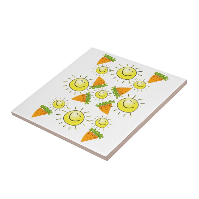 Ceramic Tile Carrots Sun (Side)