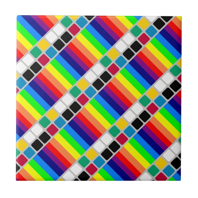 Ceramic Tile Colorful Colors Stripe (Front)