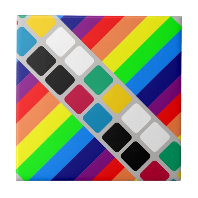Ceramic Tile Colorful Colors Stripe (Front)
