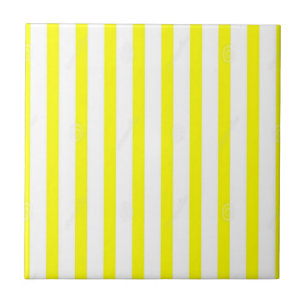 Ceramic Tile Colourful Colours Yellow & White Stri